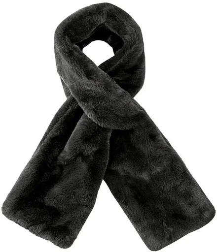 Scarf with Concealed Zipper Pocket - Secure Storage Pocket for Keys & Cards - Downy Soft & Warm - Black