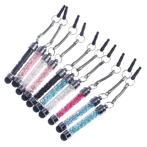 Crystal Stylus Pens Assorted Colors Soft Tip Writing for Touchscreens 10Pcs
