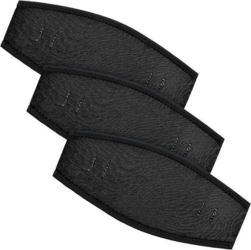 3 Pack Neoprene Diving Mask Strap Covers, Hair Protector Wraps for Snorkeling, Black 7.5 x 3.5 In