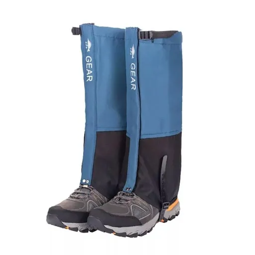 Waterproof Gaiters Snowproof Sandproof Leg Cover Hiking Skiing Outdoor Gear - Blue-L