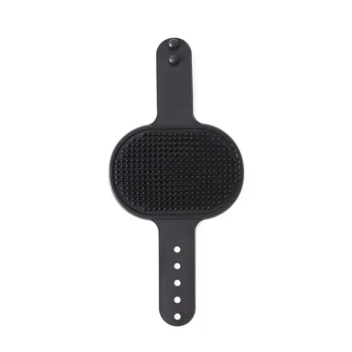 3-Pack Black Multi-Functional Adjustable Silicone TPR Pet Grooming Massage Brush - for De-Shedding, and Furniture Scratching