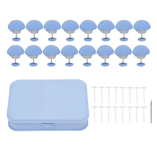16PCS Bed Duvet Sheet Fixing Clip Mushroom Shaped Cloth Needle Plastic Quilt Fixator for Home Cushion Blue