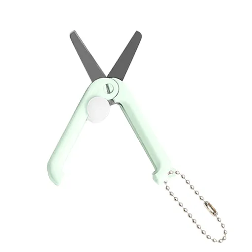 1 Piece Mini Folding Scissors with Keychain, Compact Portable Retractable Shears for Travel Crafts Sewing and Scrapbooking, 1.85 x 0.71 in