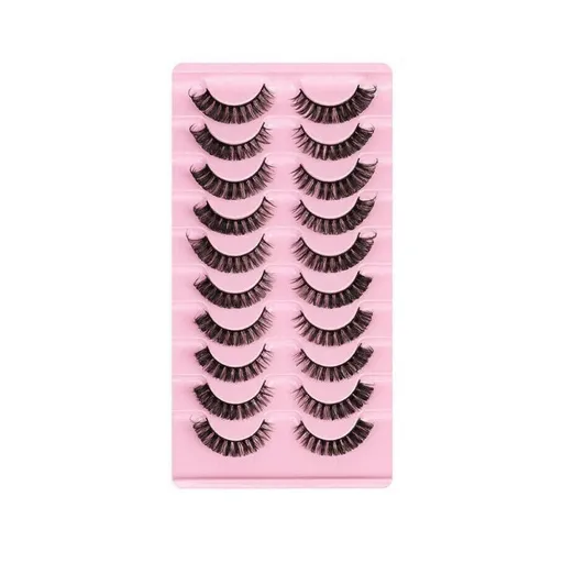 10 Pairs Russian D-Curl Mink False Eyelashes - Full & Curled - DH06-04