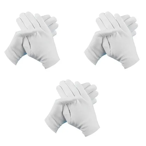 Cotton White Gloves 3Pcs Size S 3 Pairs Of Gloves 3 Pairs Of White Cotton Gloves Breathable Work Jewelry Inspection Etiquette Gloves Protective Gear S One Size A