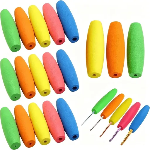 18Pcs Crochet Hook Grips Set, Crochet Hook Grip with 5 Color Options, for Knitting and Handmade Crafts Projects