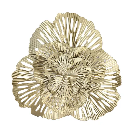 Metal Wall Decor Modern Stylish Triangular Ginkgo Flower Iron 3D Wall Sculpture for Living Room Bedroom Hall Type B
