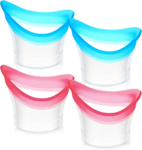 4 Pcs Eye Wash Cup, Eye Cups for Eyes Wash Silicone Eyes Cleansing Cups for Quick & Effective Rinse, Portable Tool for Dust, Makeup, Irritants