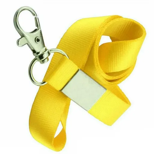 Neck Strap with Clip for ID Badge Name Tag Card Holder Lanyard - Lemon Yellow