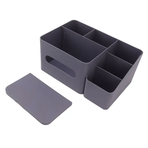 Tissue Box Organizer with Lid Plastic Exquisite Smooth Surface Tissue Desk Organizer for Home Office Purple