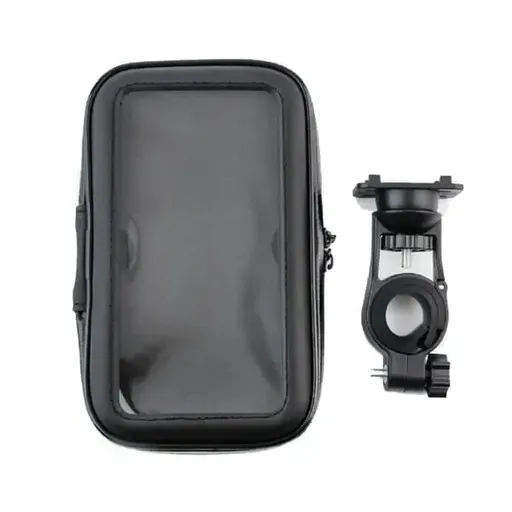 Universal Waterproof Mobile Phone Holder Bicycle Bike Bag Mobile 5 inch, dashboard mounting, stable phone or GPS support, Black Color