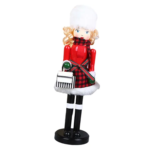 Xmas Wooden Nutcracker Home Decoration Cute Vivid Woodem Xmas Nutcracker Figurine Toy Type 3