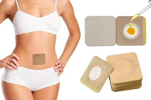 100PCS Disposable Castor Oil Patches Self-Adhesive Castor Oil Pack Belly Wrap for Waist Back Neck Arm