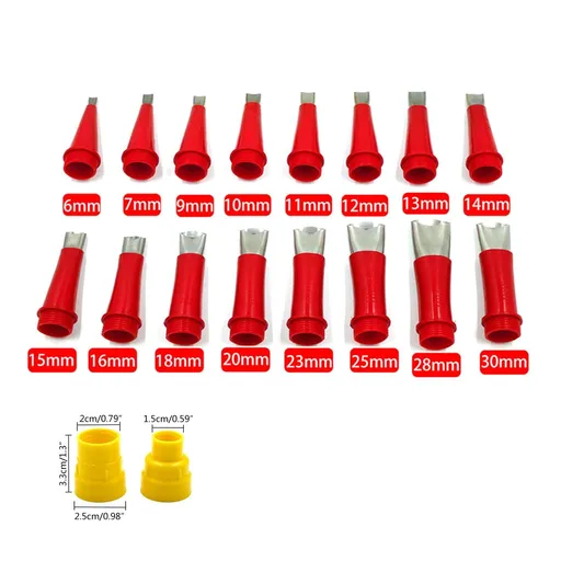 24Pcs Caulking Finisher Kit Include 16 Pcs Reusable Stainless Steel Caulking Nozzle Applicators With 8 Connection Bases Epoxy