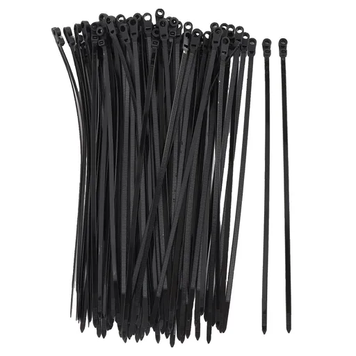 100 Set Cable Tie Set Plastic Black Cable Tie with Screw Mounting Hole for Installations Organization Home Storage Gardening Garage
