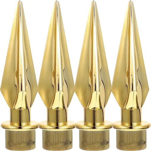 4Pcs Flagpole Finial Topper Golden Plastic Flagpole Head Outdoor Decorative Kit