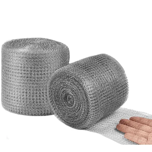 Wire Roll Mesh 5 x 20FT, 304 Stainless Steel Mesh, Hole Fill Fabric Gap Blocker, Double Layer Metal Mesh Roll, Flexible Woven Wire Roll Mesh for Garden House and DIY