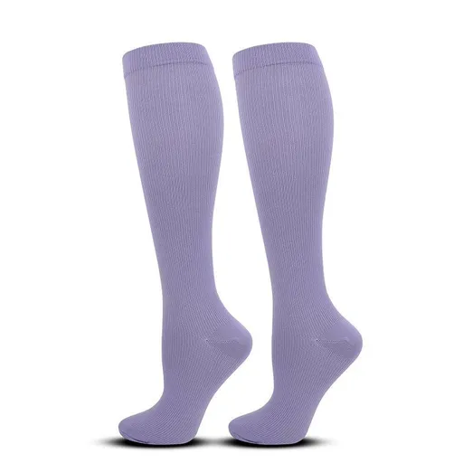 Flat Panel Purple Compression Calf Socks Size XXL (43-46) | Christmas Wide Calf Elegant Gift | Plus Size Purple Compression Socks for Big Size Wear
