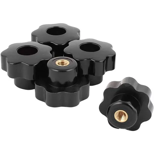 5pcs M6 X 31 mm Female Threaded 7 Lobes Through Hole Set-Up Knob Grip The screw design is for the easy to install Black