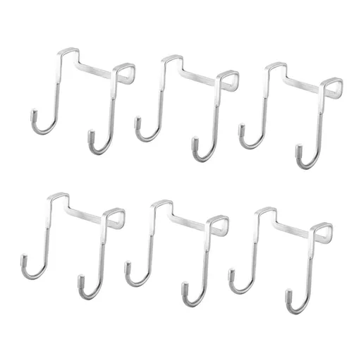 6 Pieces No-Drill Bathroom Hooks with Suction Mount for Towels, Sponges and Kitchen Accessories, Reusable Wall Storage
