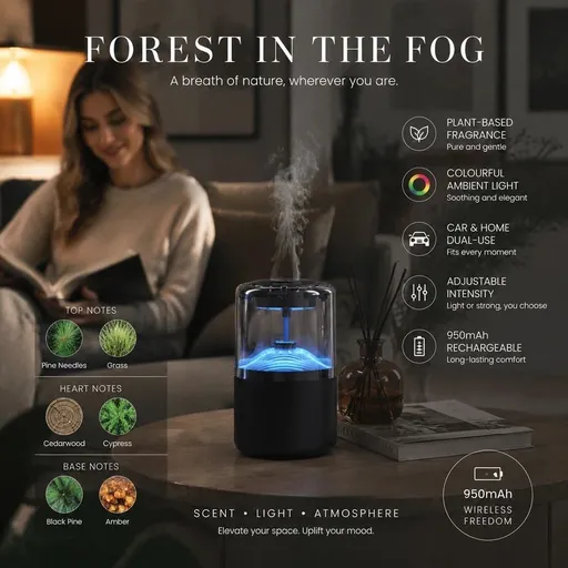 Auto Start-Stop Car Aroma Diffuser XM-ZS44, Misty Forest, Christmas & Father’s Day Gift