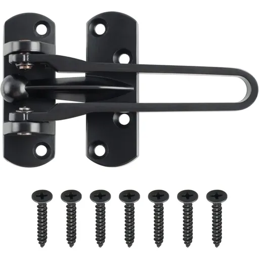 Secondary Door Lock, Security Door Chains, Sliding Door Lock, Stainless Steel Swing Bar, Security Door Lock, Matte Black