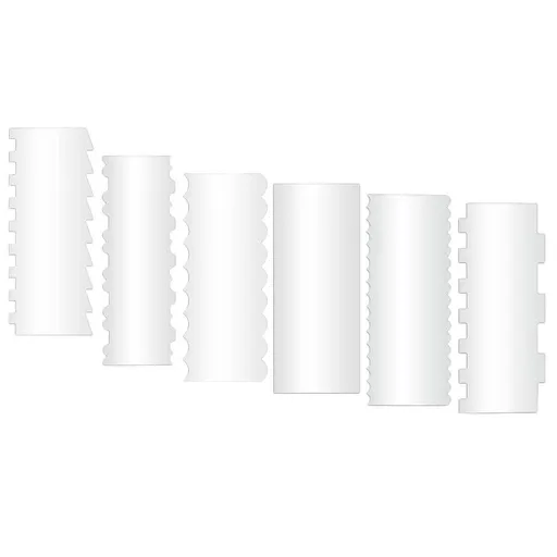 6 Pcs Cake Scraper Set Baking Tools for Decorating Icing Cream Smoother Combs Spatula Kit for Cake Decorating