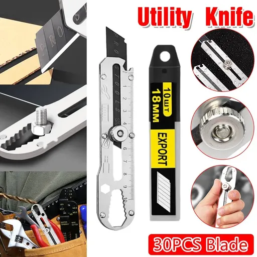 1 Set Multifunctional Stainless Steel Utility Knife Wallpaper Edge Cutting Tool