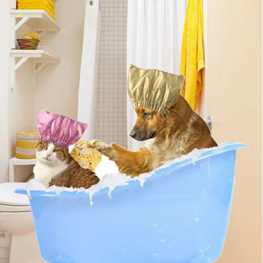 Cap Pet Shower and Bath Supplies Pet Bath Accessories Prevent Water in Pet Cat Ears Headgear Pet Waterproof,Bathing Cap