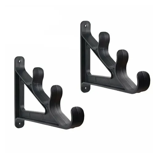 2 pcs Fishing Rod Wall Rack - Ultra Sturdy Strong Weatherproof Holds 3 Rods - Space Saving Organizer for Hiking Poles