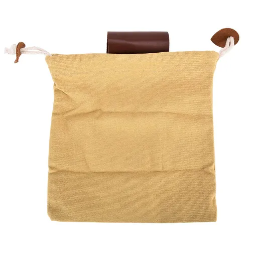 Leather Canvas Foraging Pouch Belt Fruit Picking Bag for Camping Fruit CollectingKhaki