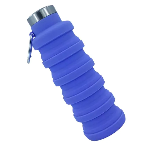 Folding Silicone Cup 500ml Portable Drinking Cup Travel Cup for Outdoor Camping Travel Sports Purple