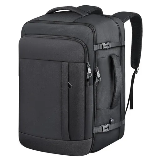 Black Expandable 17-Inch Laptop Travel Backpack with USB Port - Durable TSA Friendly Carry-on Luggage Bag