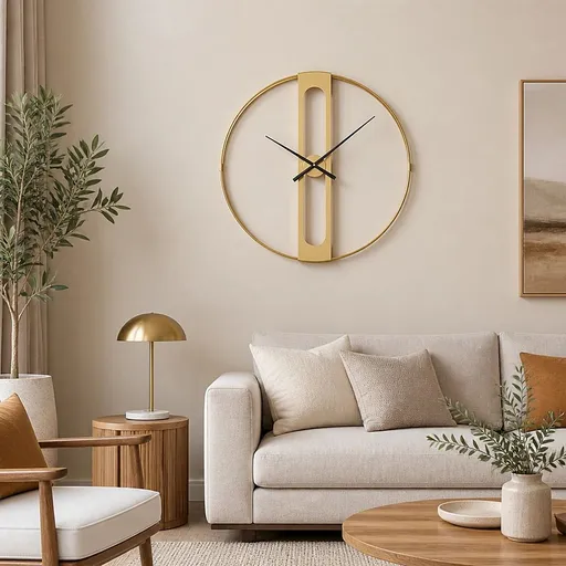 Gold Clover Metal Wall Clock