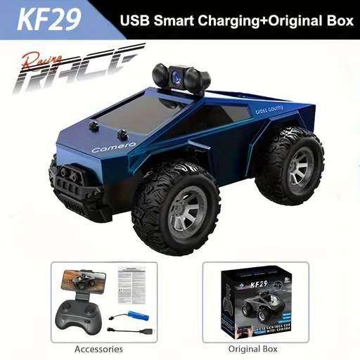 KF29 FPV remote control truck, camera remote control car, 1:28 scale RC truck, app controlled RC car, 2.4GHz dual-speed RC vehicle, alloy body remote control truck, adjustable lights RC toy, anti-interference remote control truck, gift for boys, gift