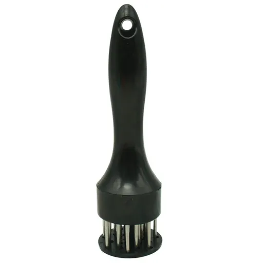 Stainless Steel Meat Tenderizer, 2.5cm Needle Pricker with Safety Guard & Automatic Rebound, for Steak, Pork, Chicken, BBQ & Marinade - Black