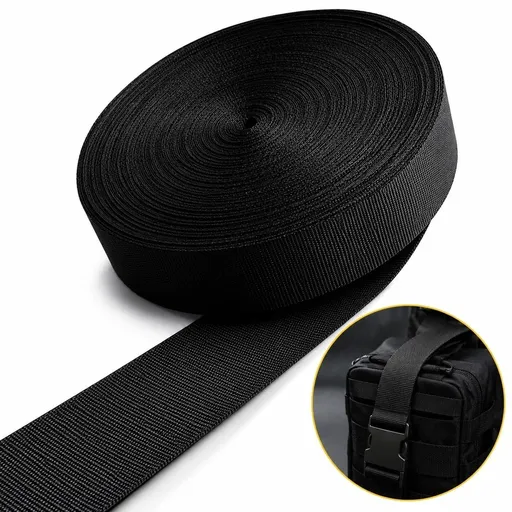 1 Roll Heavy Duty Duct Strap, 2in x 32.81ft Nylon Strapping for HVAC Duct, Wrap Support Band for Building & Home Improvement, Black