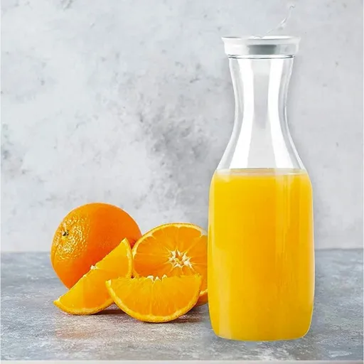 1.5 Liter Clear Plastic Water Pitcher with Flip Lid, Leak-Proof Beverage Container for Iced Tea Juice Cold Brew, 12 Inch