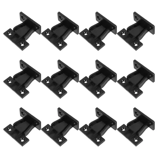 12 Pairs Black ABS Push-In Panel Clips Reusable Furniture Fasteners for Stove, Cabinets, and Home Use