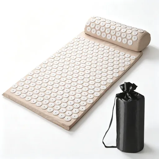 Beige Single Acupressure Pillow | Christmas Gentle Relax Gift | Soft Meridian Acupoint Massage Pillow for Body Relief
