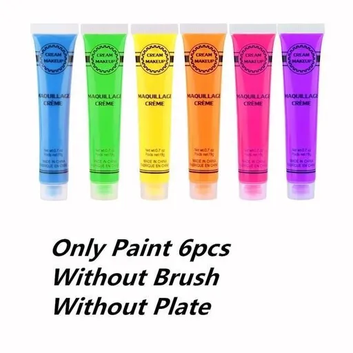 House Of Dasein Uv Blacklight Reactive Face Body Glow Paint 6 Pack Kink Bdsm Fetish - Orange - Paints Only