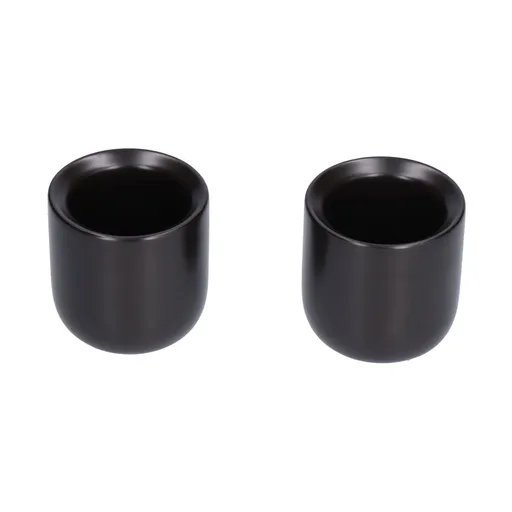 2Pcs Bevel Ceramic Coffee Cup 100ml Thickened Hand Made Coffee Mug for Home Office RestaurantMatte Black