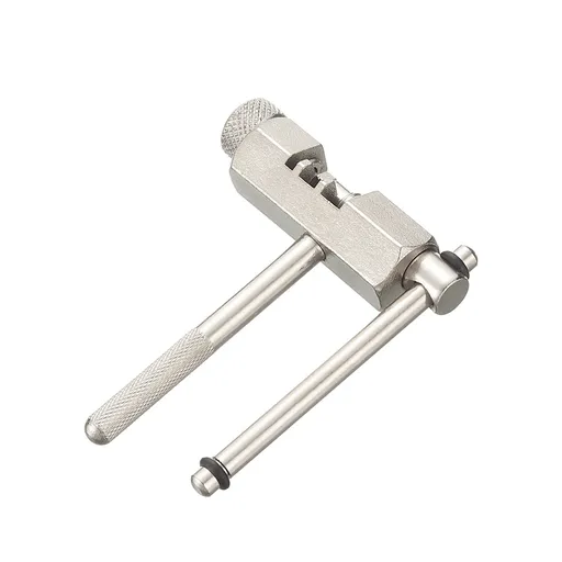 Universal Bicycle Chain Link Tool with Chain Breaker Pin and Compact Handle for Road Bikes, Mountain Bikes and E-Bikes, Silver