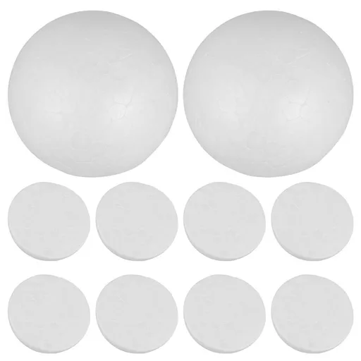 22Pcs Semicircular White Foam Balls for Painting and DIY Decorations