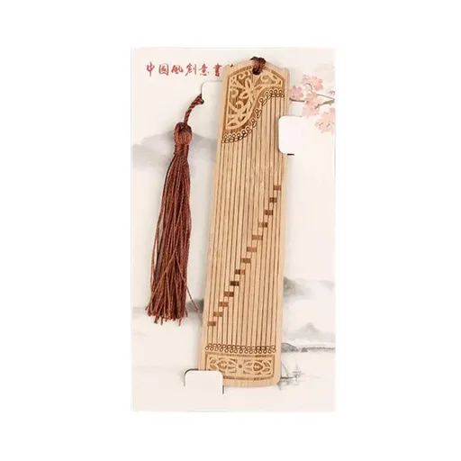 Chinese Style Bass Book Folder Book Clip Bamboo Bookmark Guitar Bookmark Lable - Guzheng