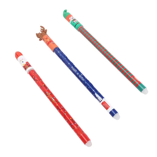 3PCS Erasable Gel Pens Set Xmas Erasable Gel Ink Writing Pen Office School Supplies for Girls Boys Red Green Blue