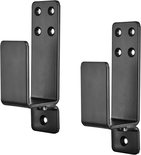 Door Barricade Bracket Metal Bar Bracket for Lumber U Bracket Door Bar Holder Bracket 2 Piece