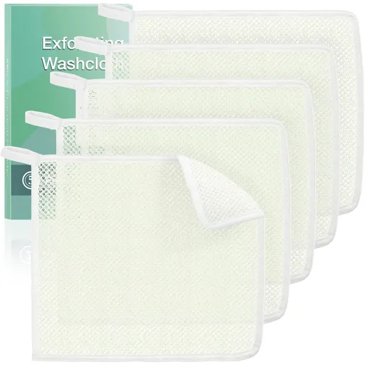 Exfoliating Washcloths,African Exfoliating Net,Reusable African Net Sponge,8.7x10.2In Beige Mutilfunction Wash Cloth for Face and Body Beige