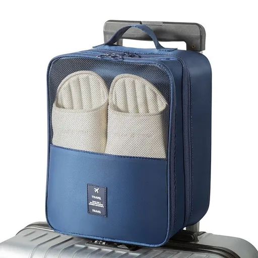 Shoe Storage Bag Layered Oxford Cube Travel Dustproof [shoe storage bag] navy blue