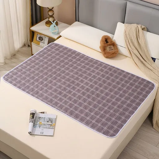 Compact Waterproof Mattress Pad 100x150cm, 4-Layer Anti-Leak Design, Slip Proof, Cassie Simple Print, Low-Key Household Mat